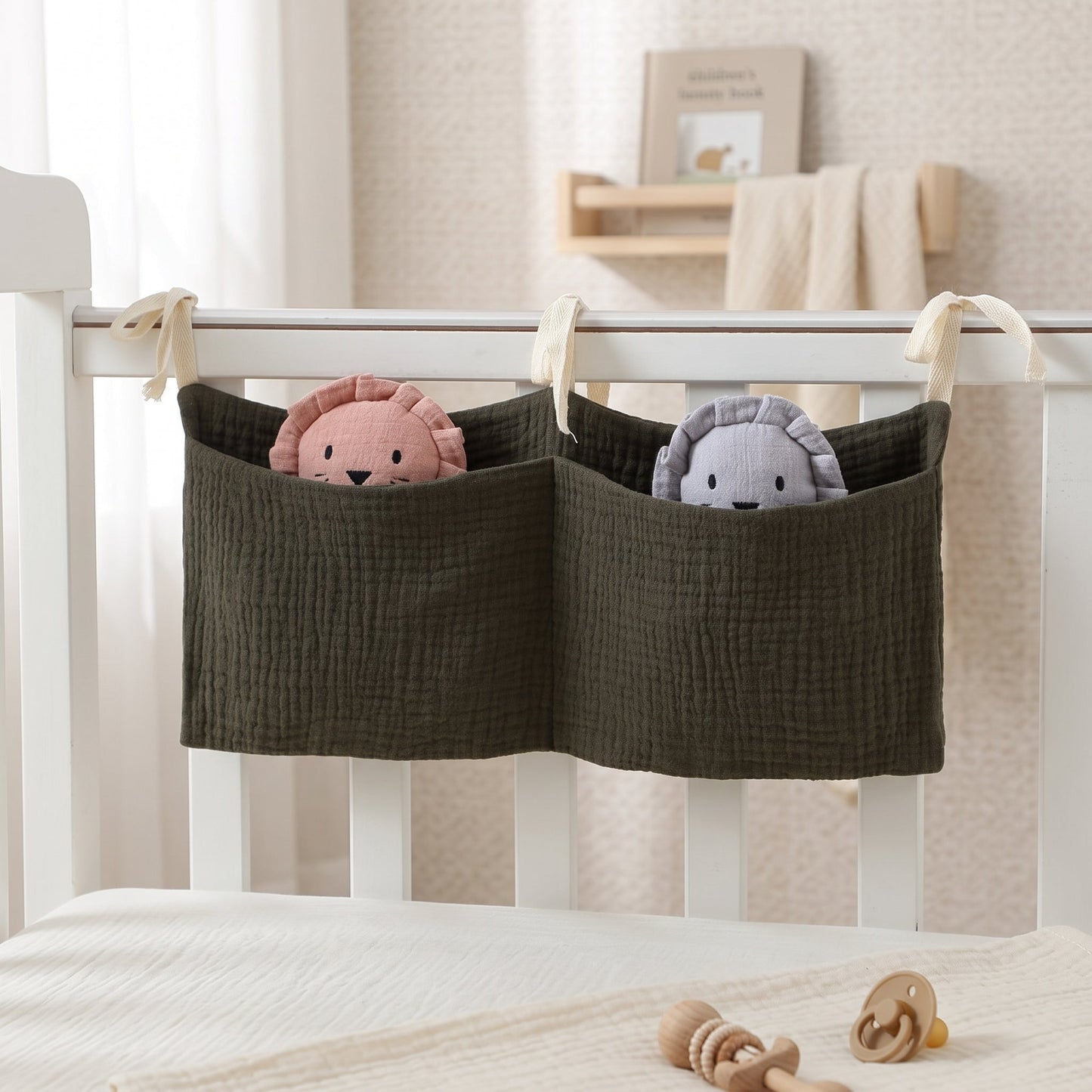 Hanging Crib Storage Organizer – Nursery Pocket Caddy