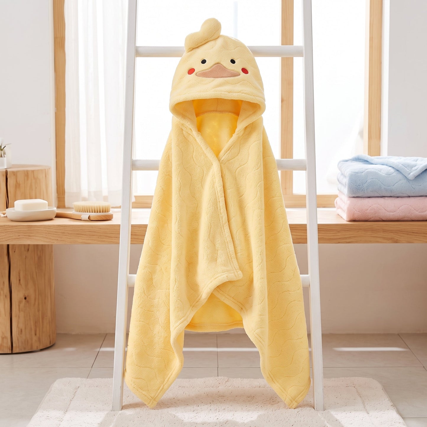Baby & Kids Hooded Bathrobe – Soft Absorbent Towel Robe