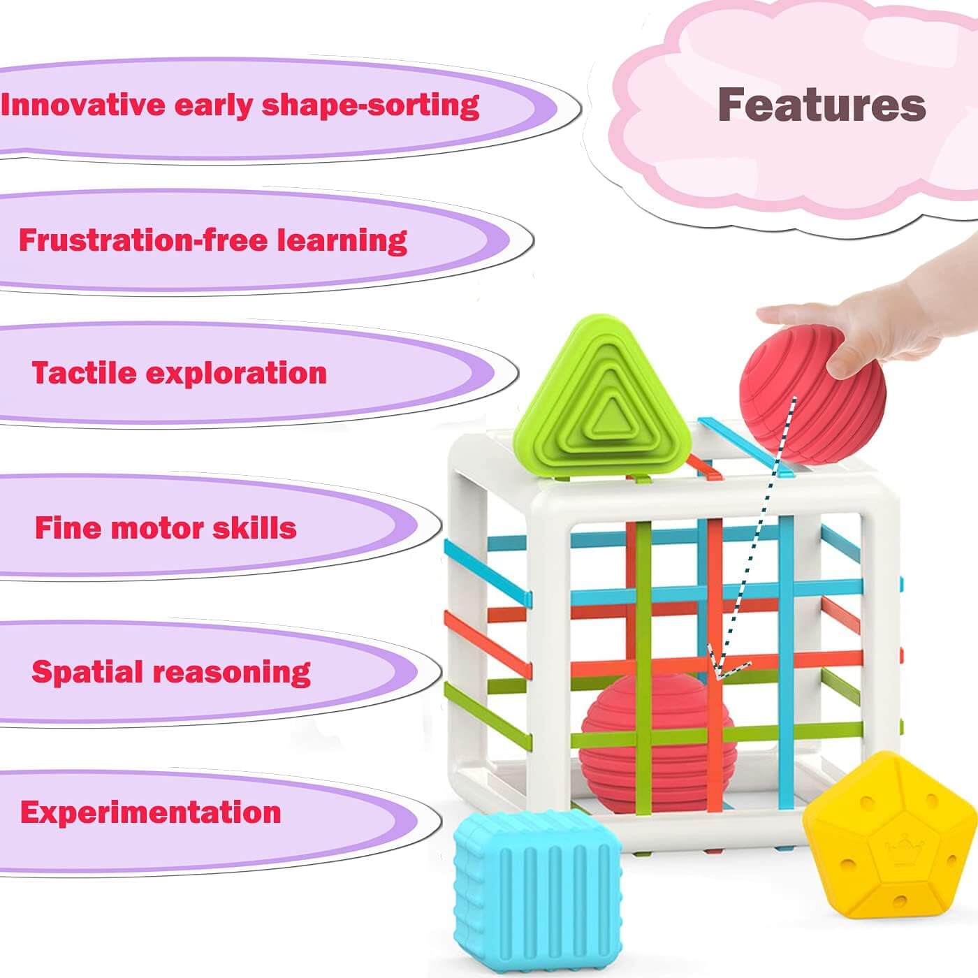 6-Piece Multi Sensory Shape Toy Set – Educational Baby Toy