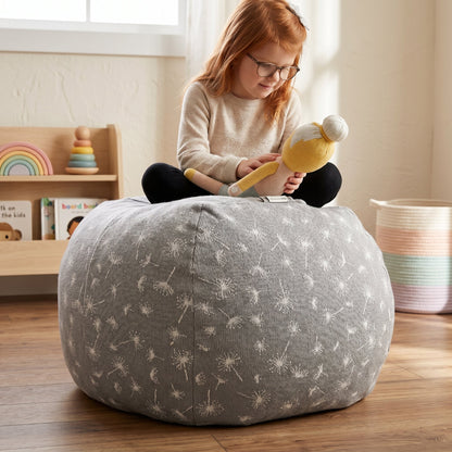 Kids Storage Bean Bag Chair – Stuffed Animal Organizer