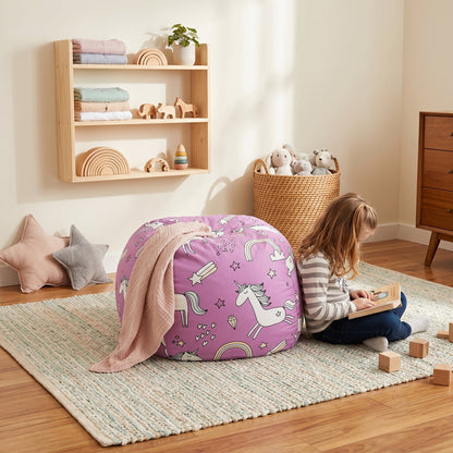 Kids Storage Bean Bag Chair – Stuffed Animal Organizer