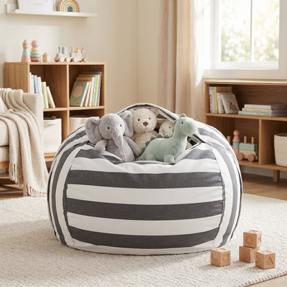 Kids Storage Bean Bag Chair – Stuffed Animal Organizer
