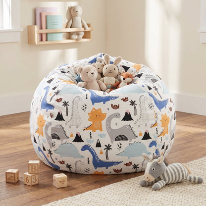 Kids Storage Bean Bag Chair – Stuffed Animal Organizer