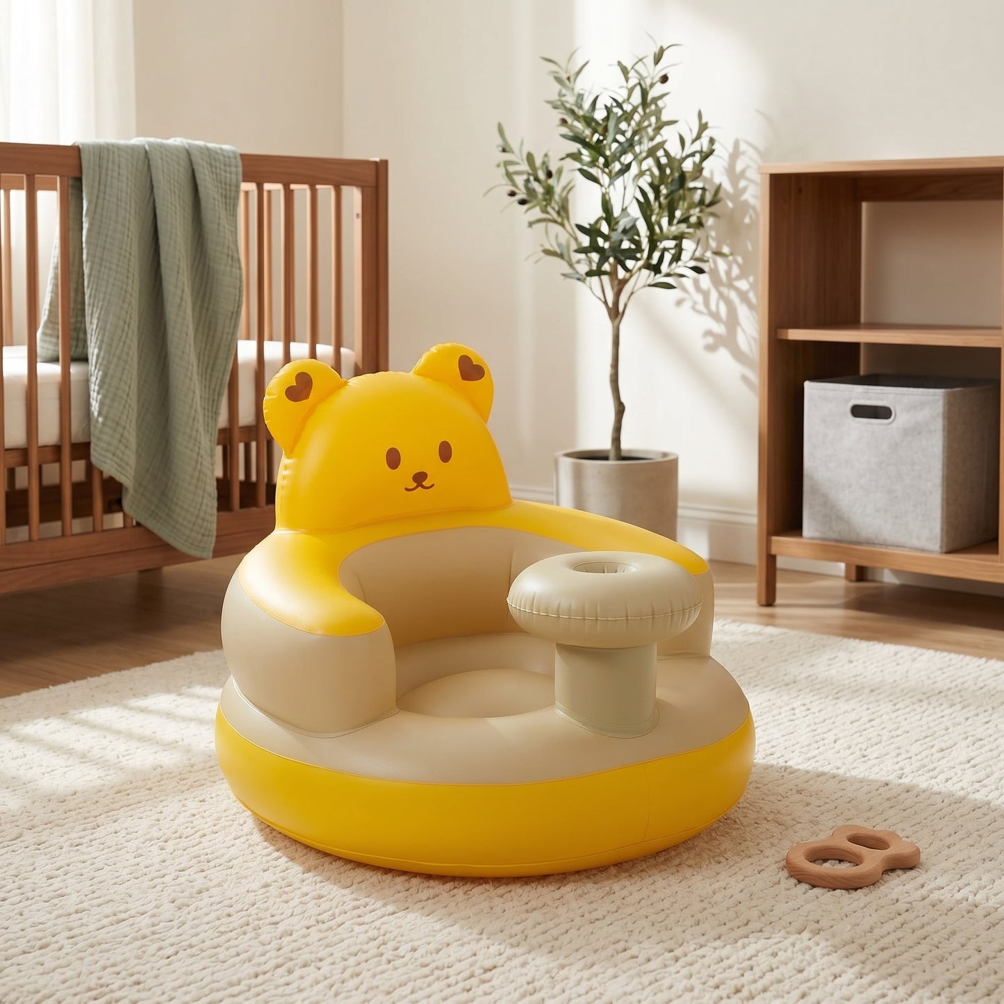 Baby Inflatable Bath Seat – Bear Design Bathtub Support