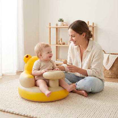 Baby Inflatable Bath Seat – Bear Design Bathtub Support