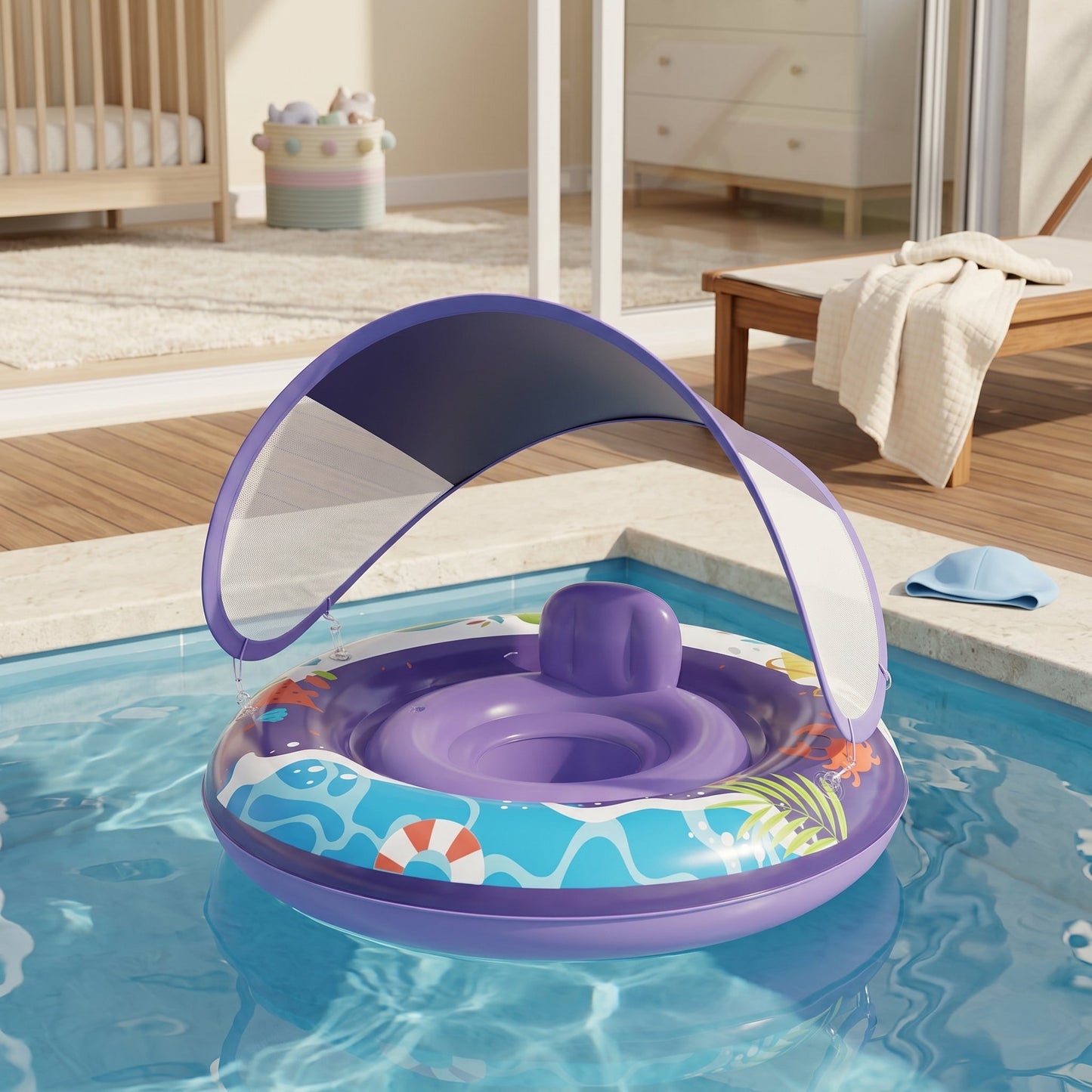 Baby Pool Float Seat for Travel – Inflatable Swim Ring