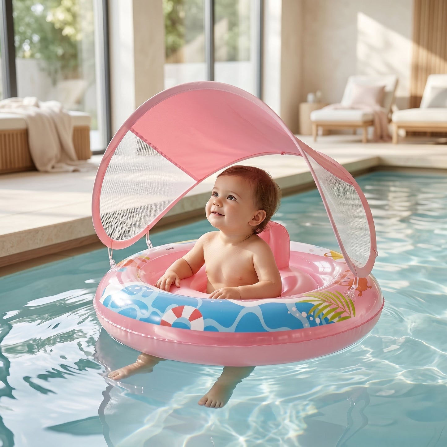 Baby Pool Float Seat for Travel – Inflatable Swim Ring