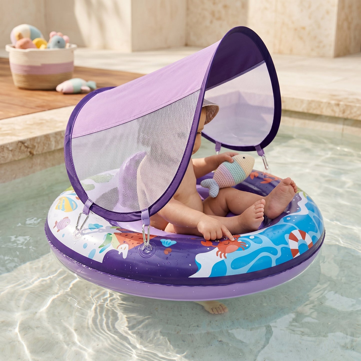 Baby Pool Float Seat for Travel – Inflatable Swim Ring