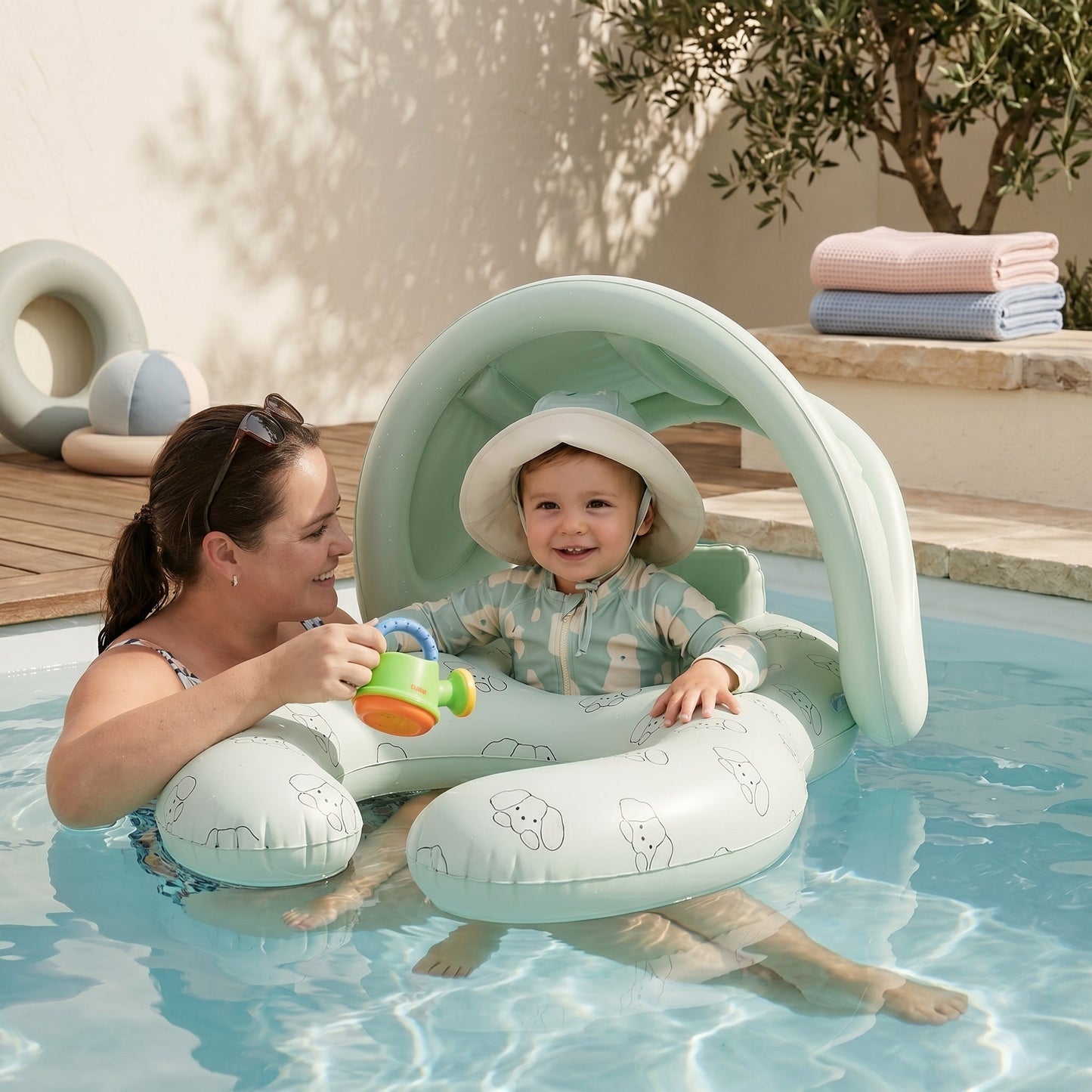 Baby Pool Float with Canopy Seat – Shaded Swim Ring