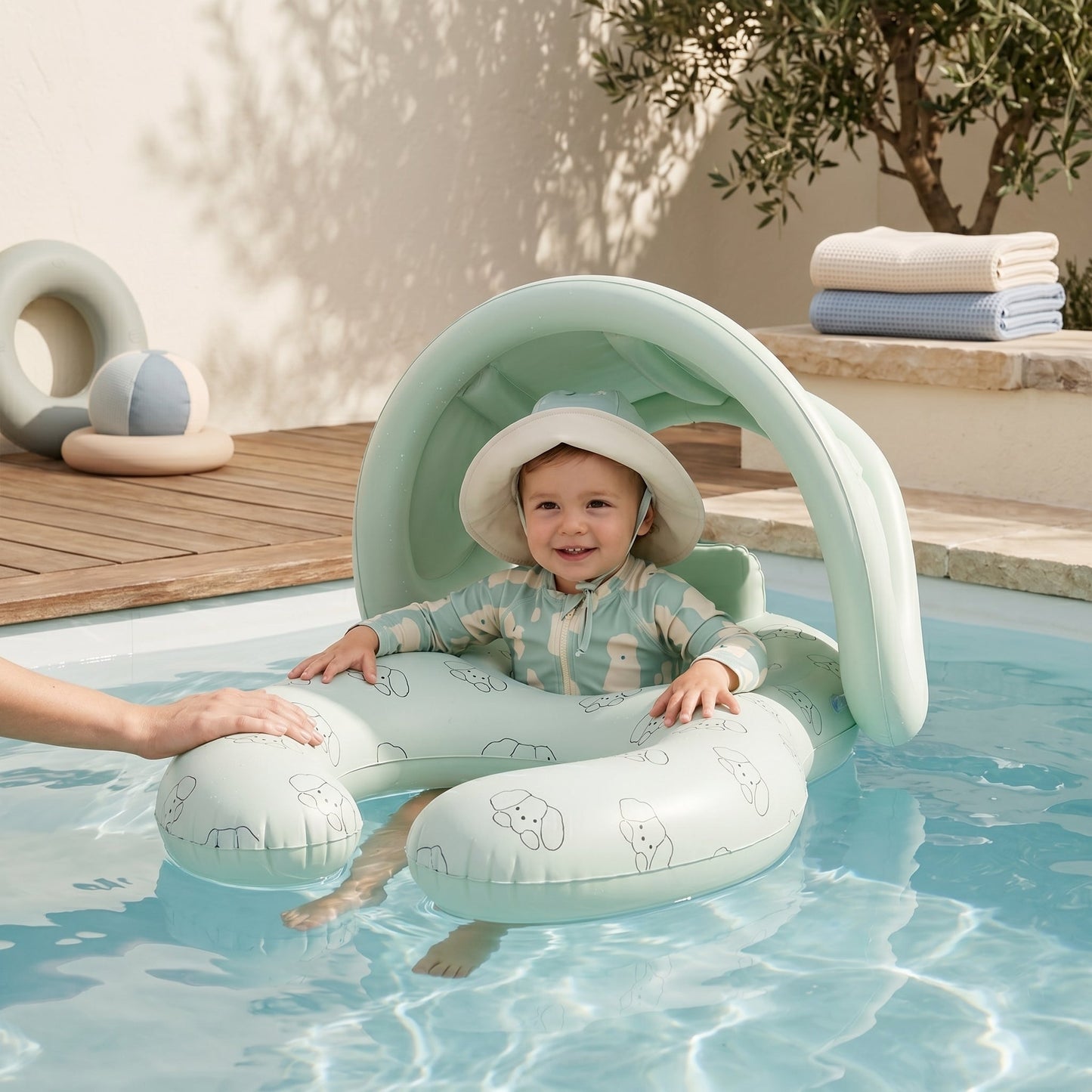 Baby Pool Float with Canopy Seat – Shaded Swim Ring