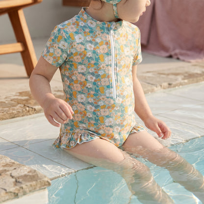 Girls Floral Bloom One-Piece Swimsuit