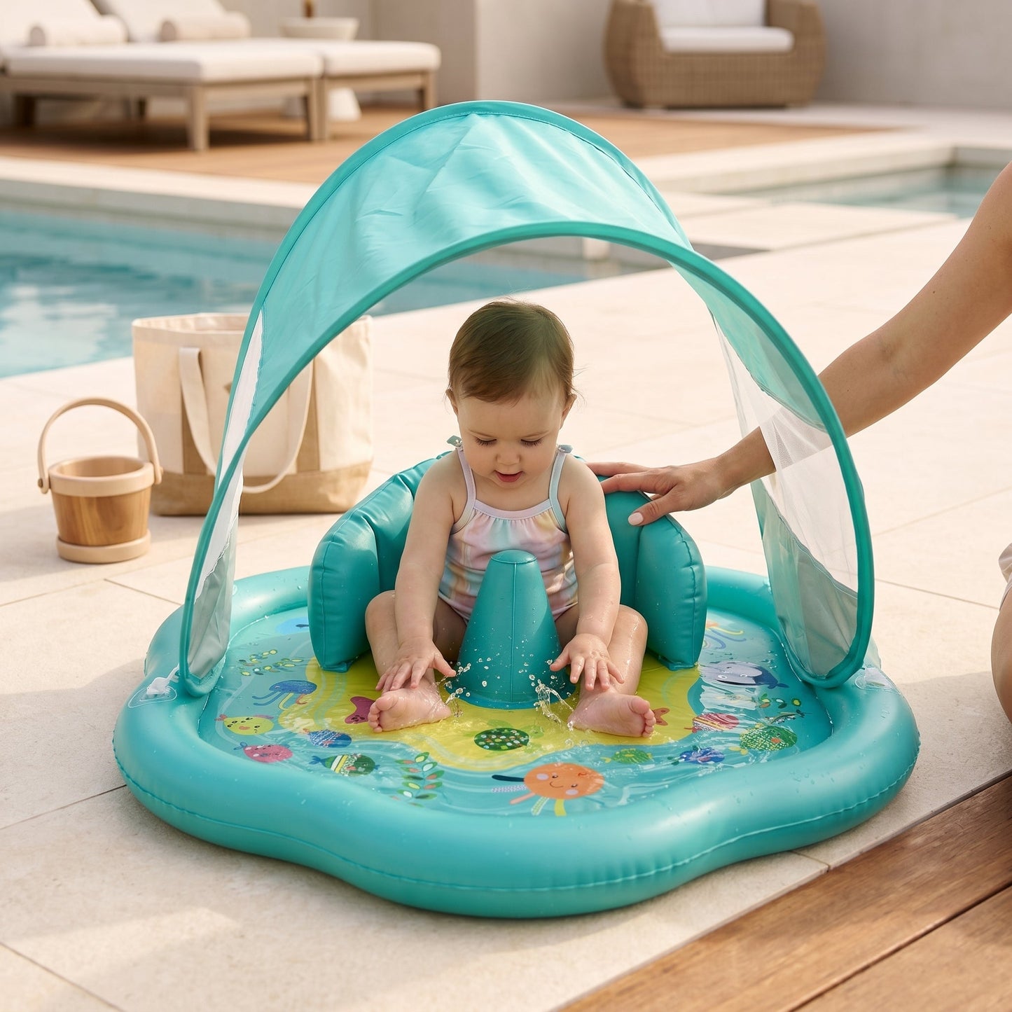Inflatable Splash Water Play Mat for Baby Tummy Time