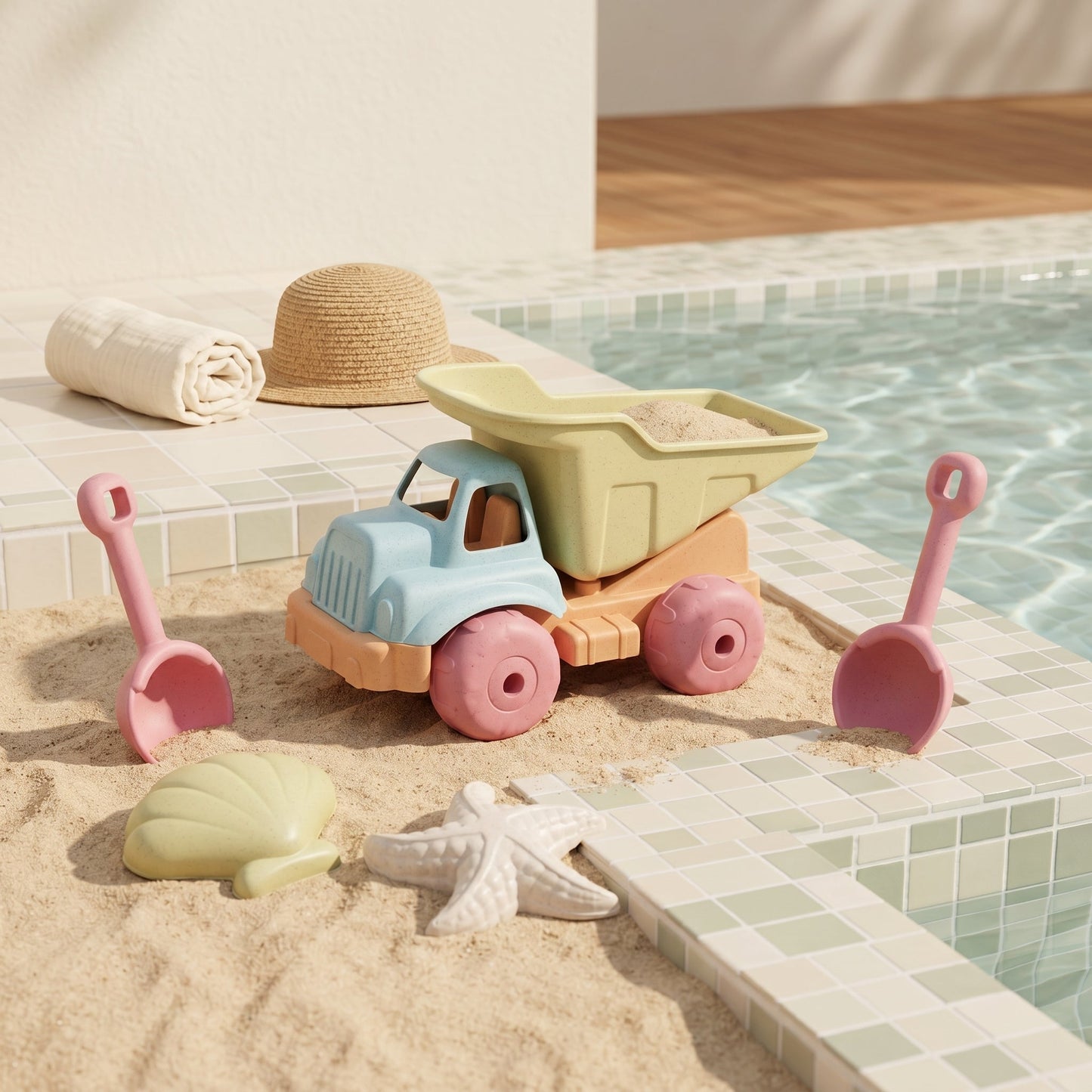 Kids Beach Sand Digging Toy Set with Mesh Bag