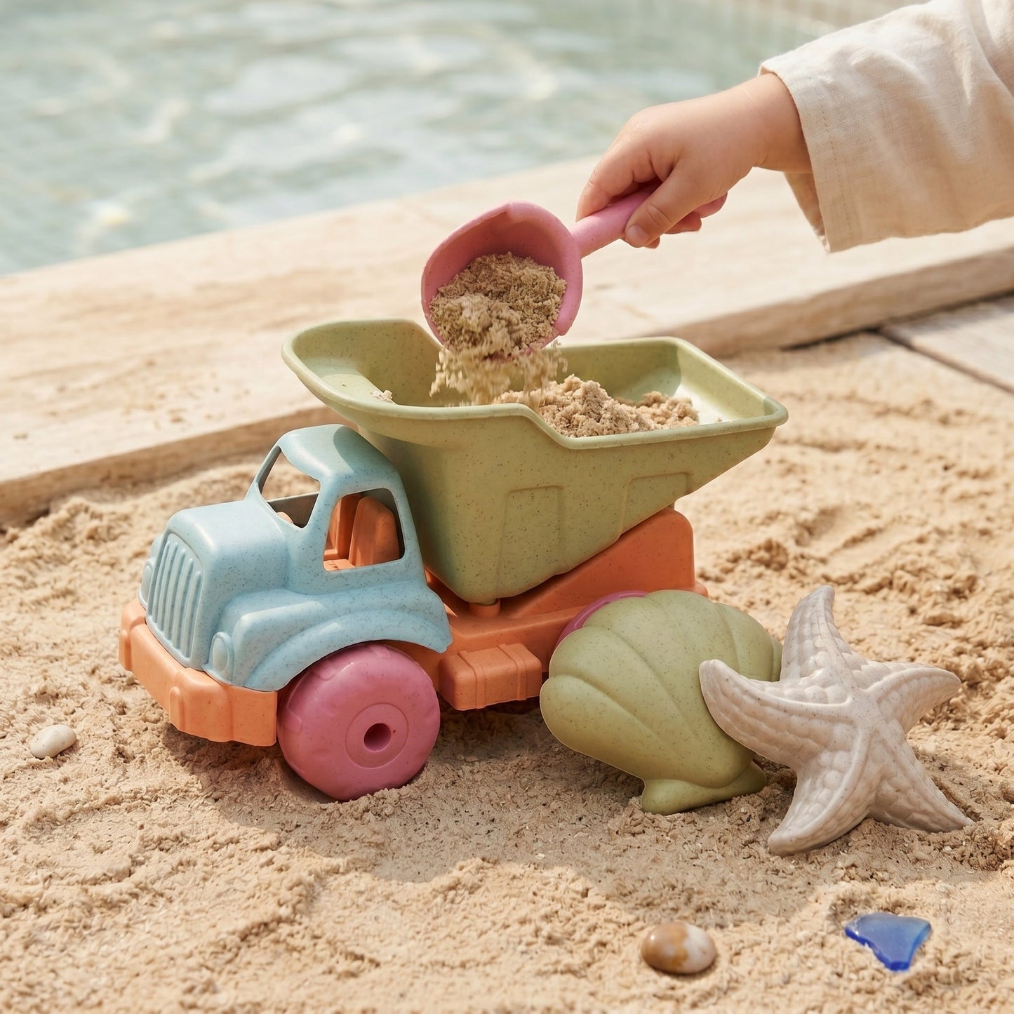 Kids Beach Sand Digging Toy Set with Mesh Bag