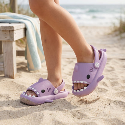 Kids Shark Pool Slide Sandals – Non-Slip Water Shoes