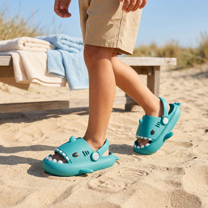 Kids Shark Pool Slide Sandals – Non-Slip Water Shoes