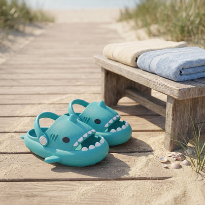 Kids Shark Pool Slide Sandals – Non-Slip Water Shoes