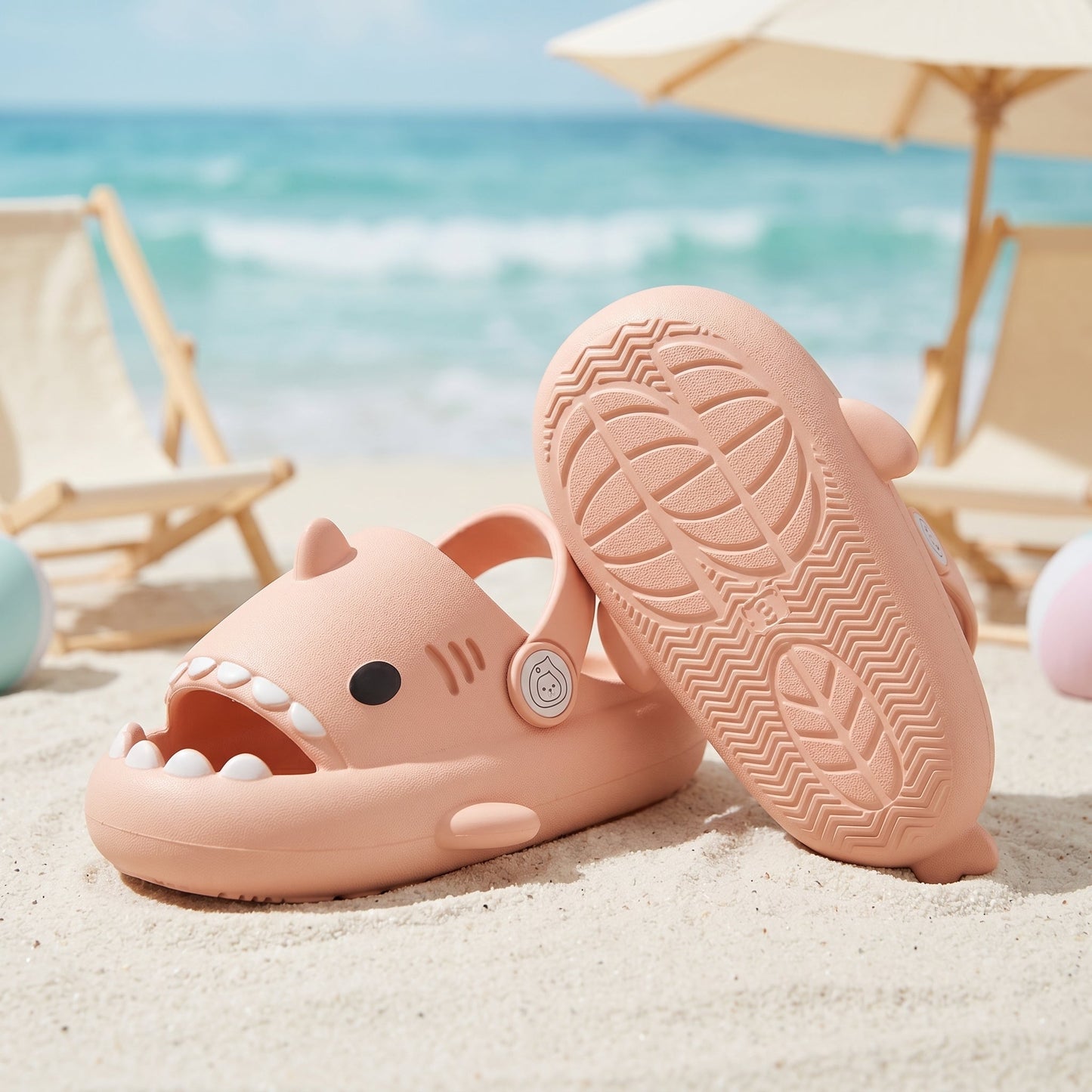 Kids Shark Pool Slide Sandals – Non-Slip Water Shoes