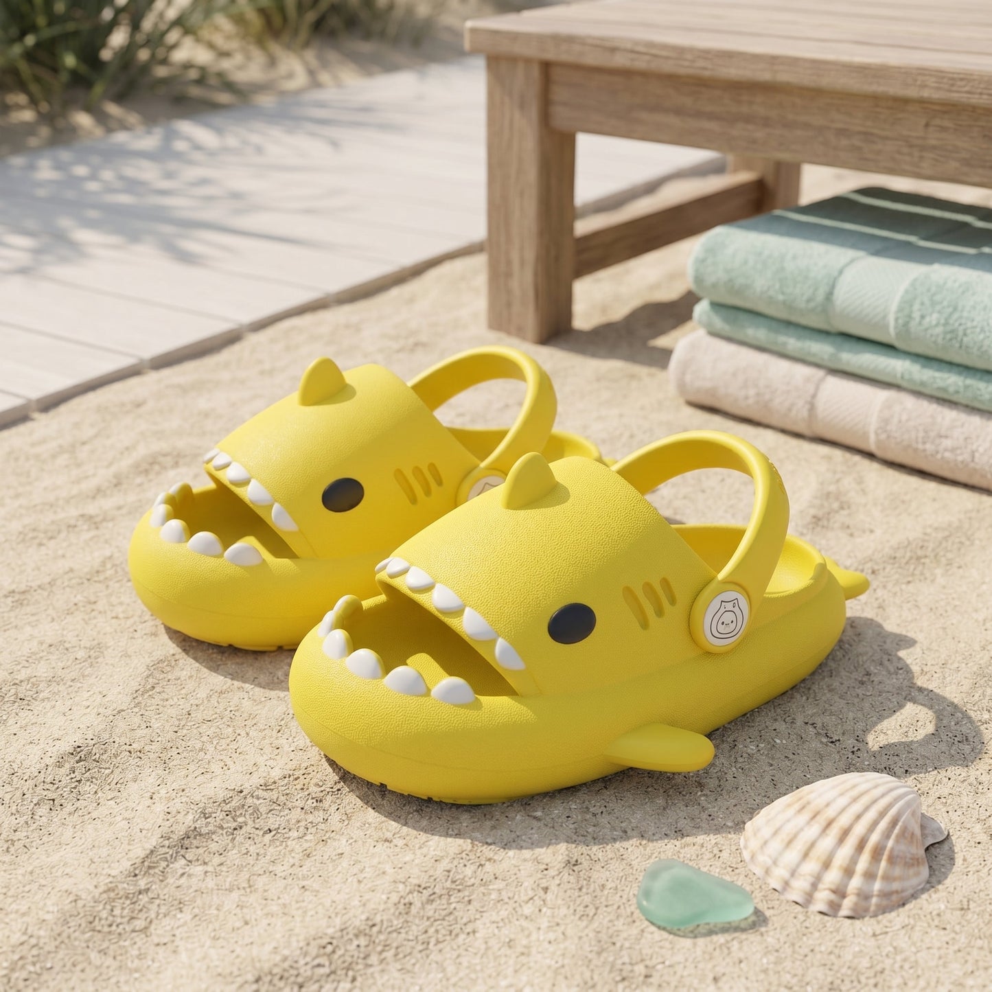 Kids Shark Pool Slide Sandals – Non-Slip Water Shoes