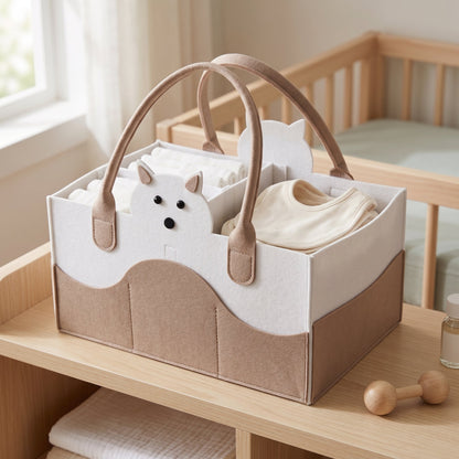 Portable Diaper Caddy Organizer – Nursery Storage Basket