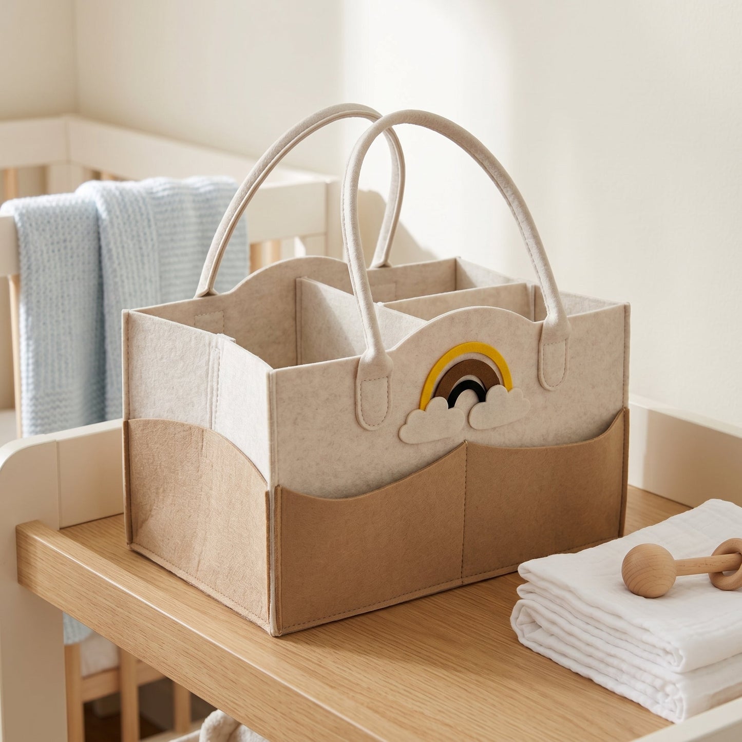 Portable Diaper Caddy Organizer – Nursery Storage Basket