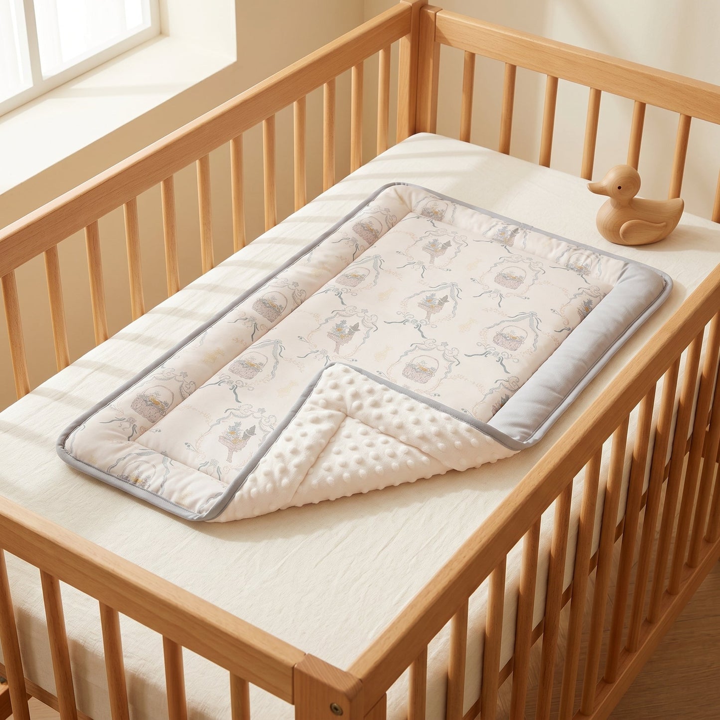 Linen Baby Changing Mat – Portable Waterproof Diaper Pad