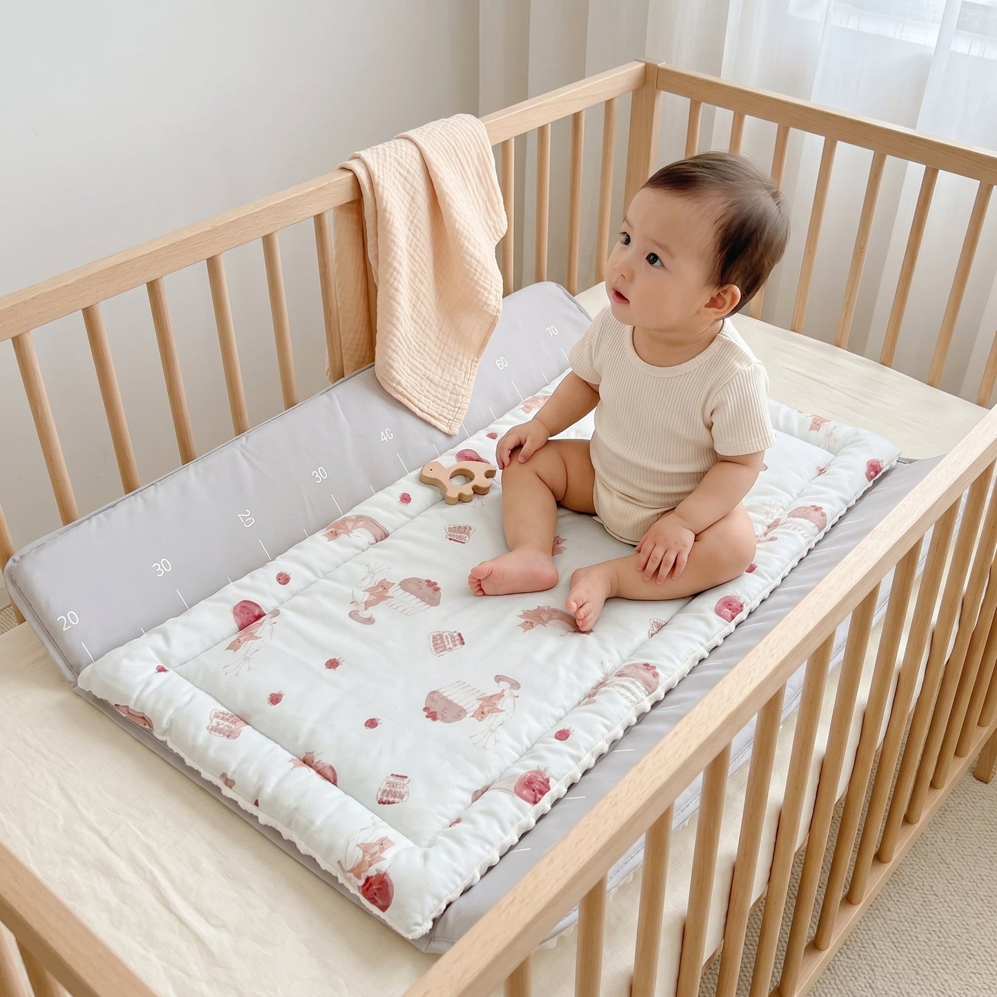 Linen Baby Changing Mat – Portable Waterproof Diaper Pad