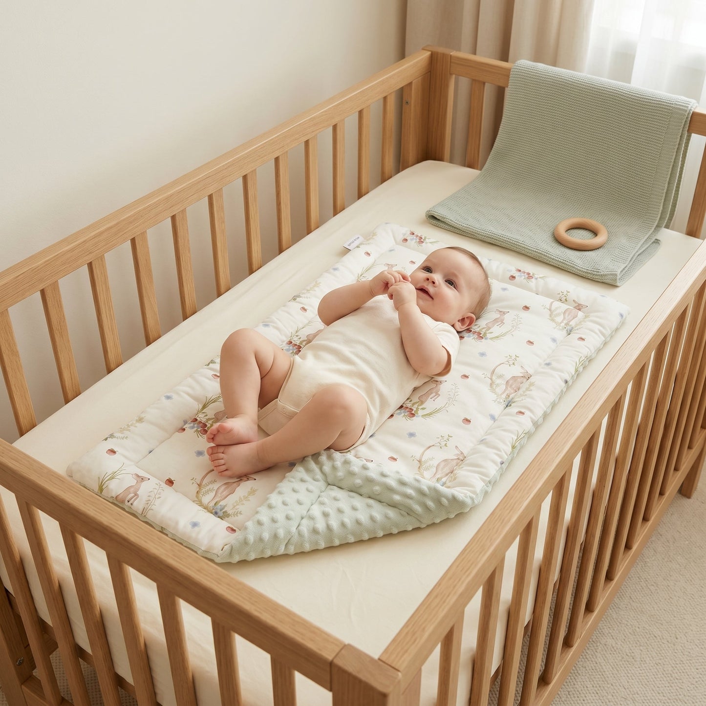 Linen Baby Changing Mat – Portable Waterproof Diaper Pad