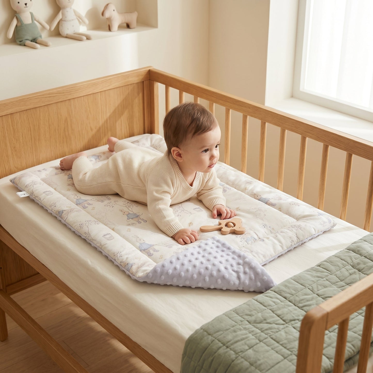 Linen Baby Changing Mat – Portable Waterproof Diaper Pad