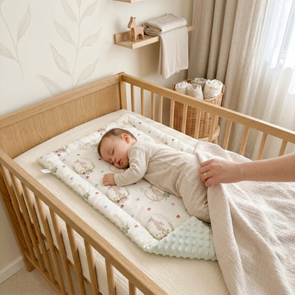 Linen Baby Changing Mat – Portable Waterproof Diaper Pad