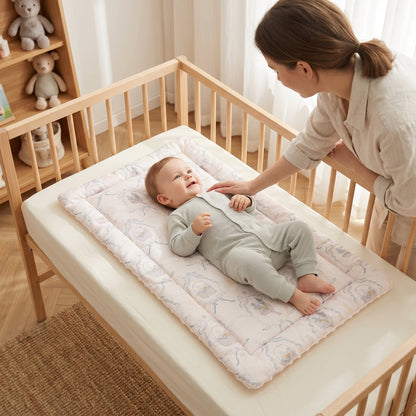 Linen Baby Changing Mat – Portable Waterproof Diaper Pad