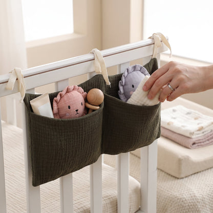 Hanging Crib Storage Organizer – Nursery Pocket Caddy