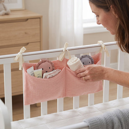 Hanging Crib Storage Organizer – Nursery Pocket Caddy