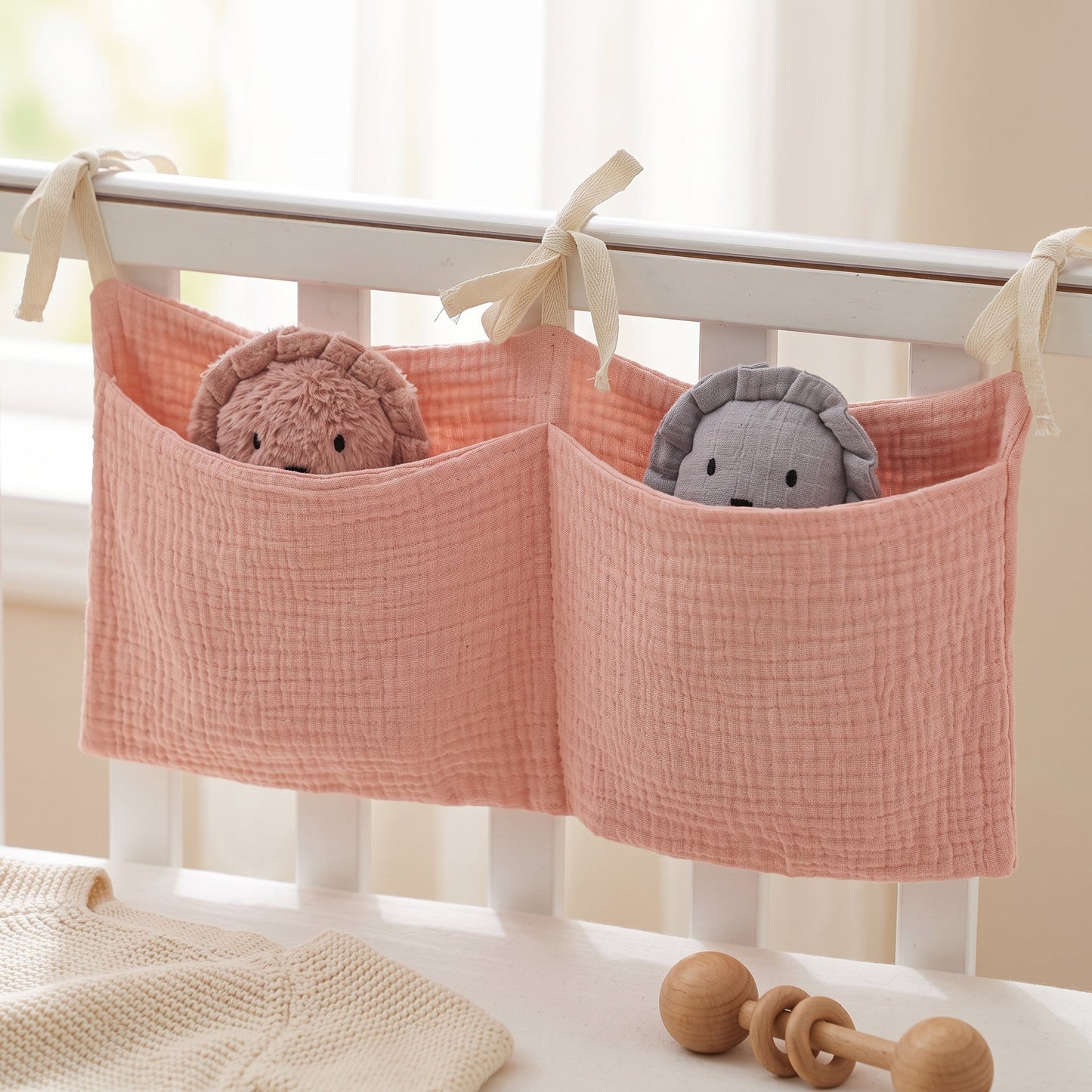 Hanging Crib Storage Organizer – Nursery Pocket Caddy