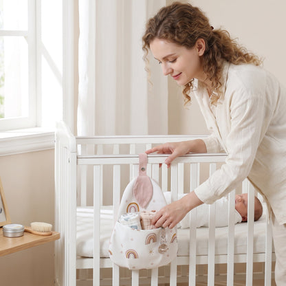 Crib-Mount Diaper Caddy Organizer – Hanging Storage Bag