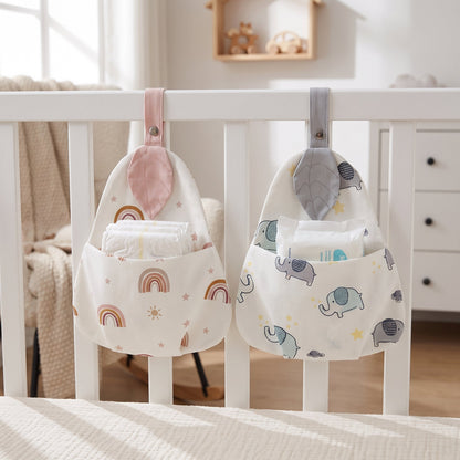Crib-Mount Diaper Caddy Organizer – Hanging Storage Bag
