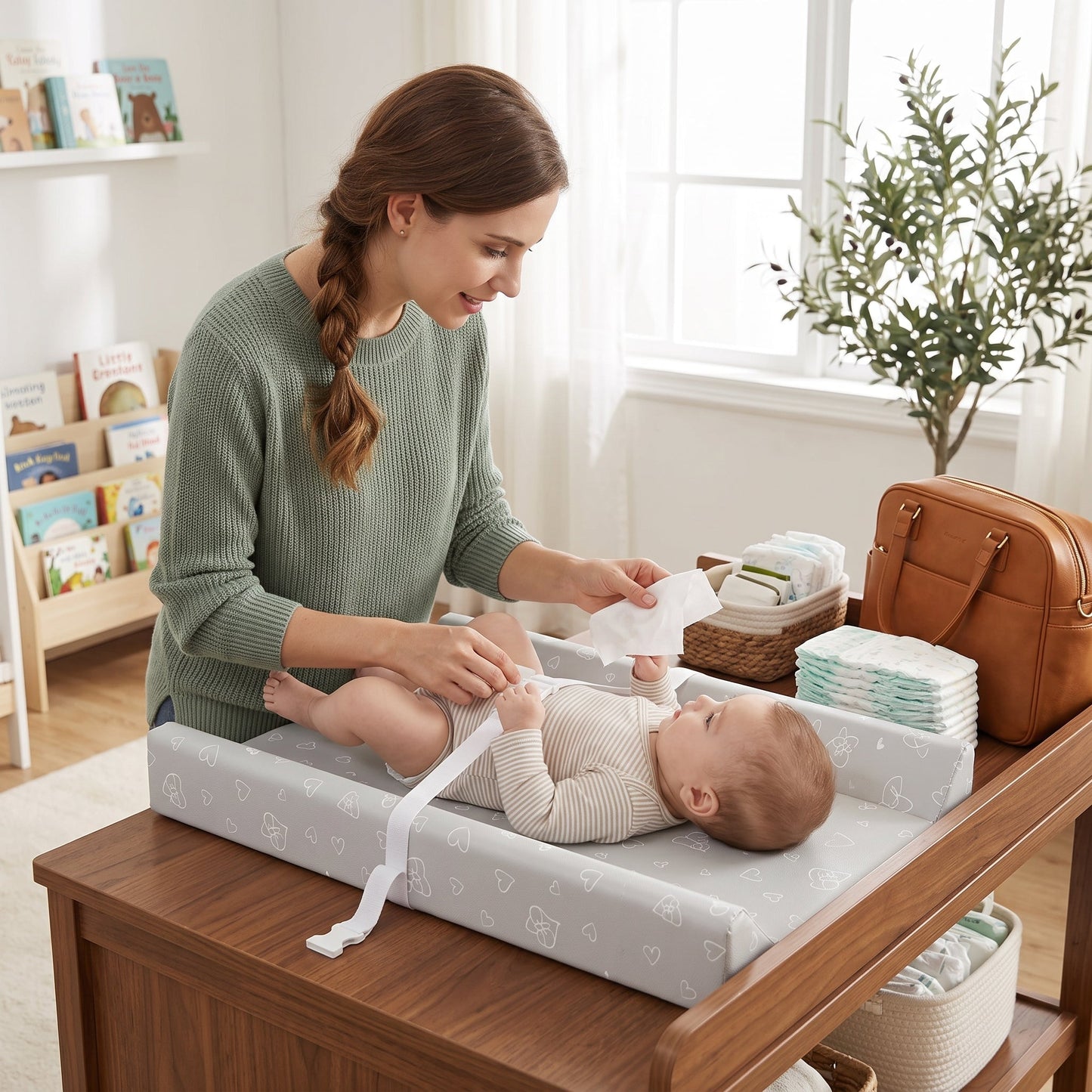 Wipeable Waterproof Baby Changing Mat – Portable Diaper Pad