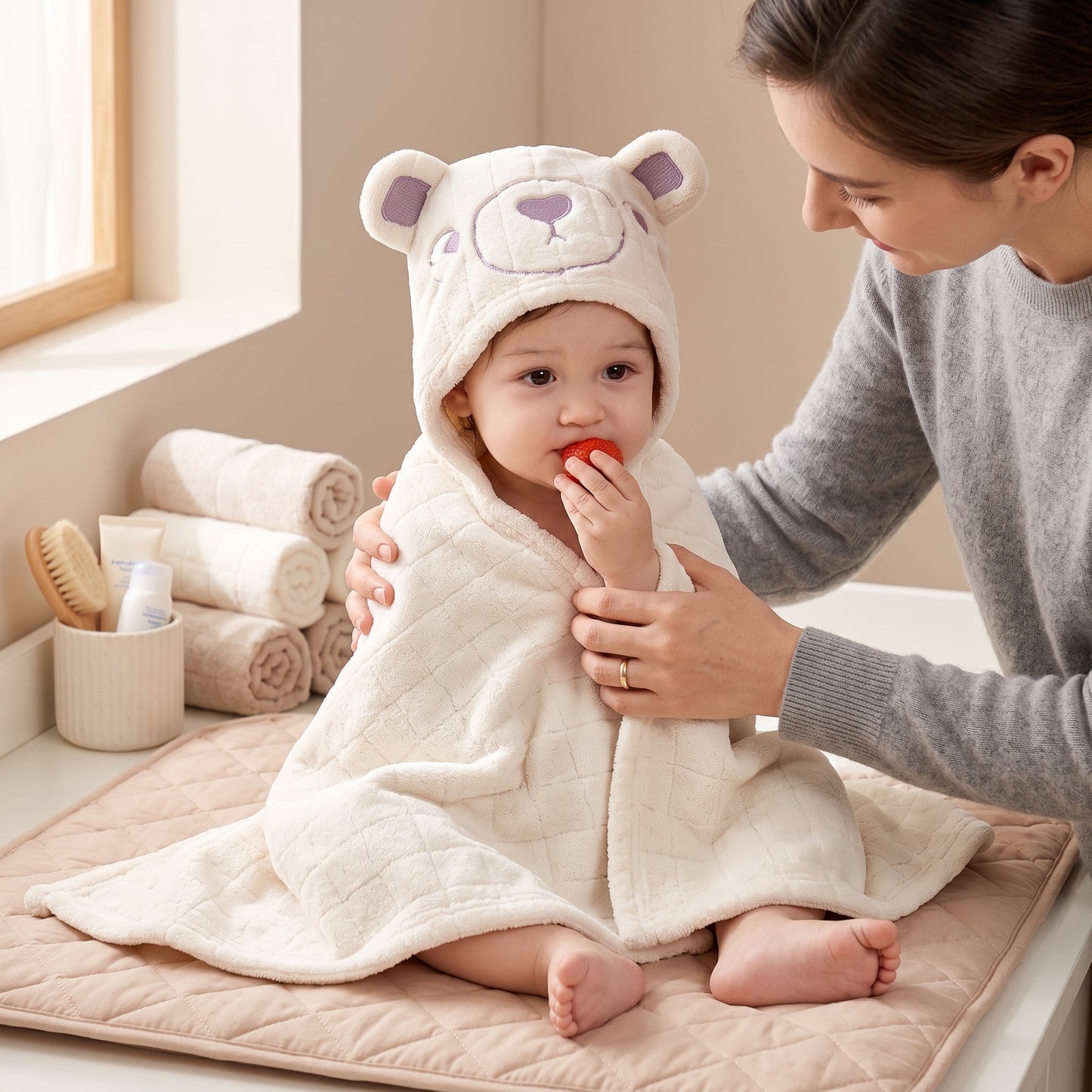 Baby Hooded Bath Towel Wrap – Soft Cotton Cover-Up