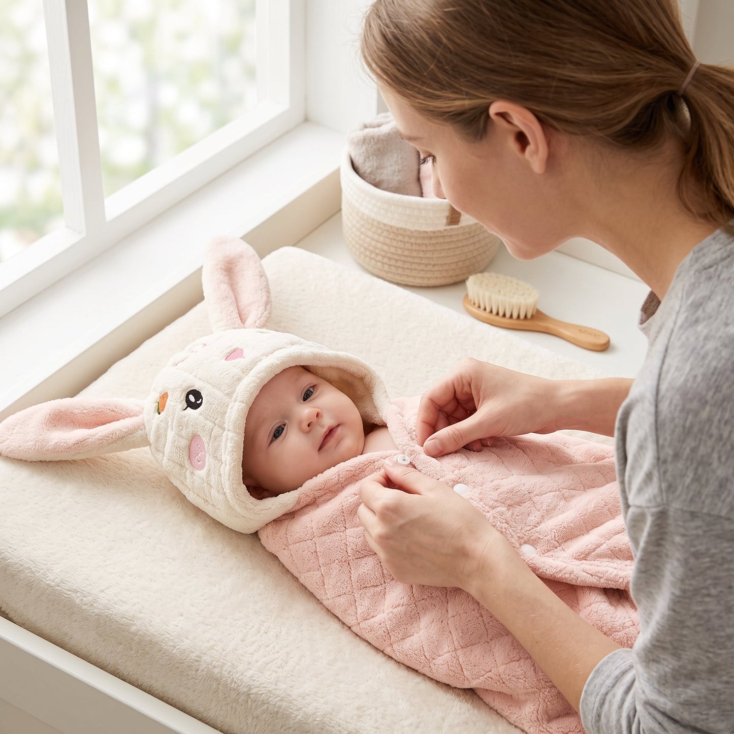 Baby Hooded Bath Towel Wrap – Soft Cotton Cover-Up