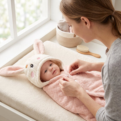 Baby Hooded Bath Towel Wrap – Soft Cotton Cover-Up