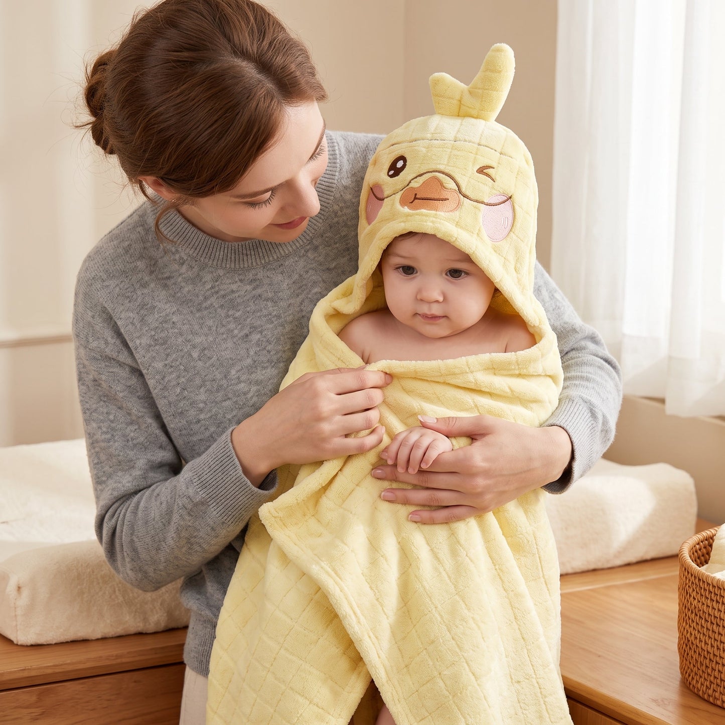 Baby Hooded Bath Towel Wrap – Soft Cotton Cover-Up