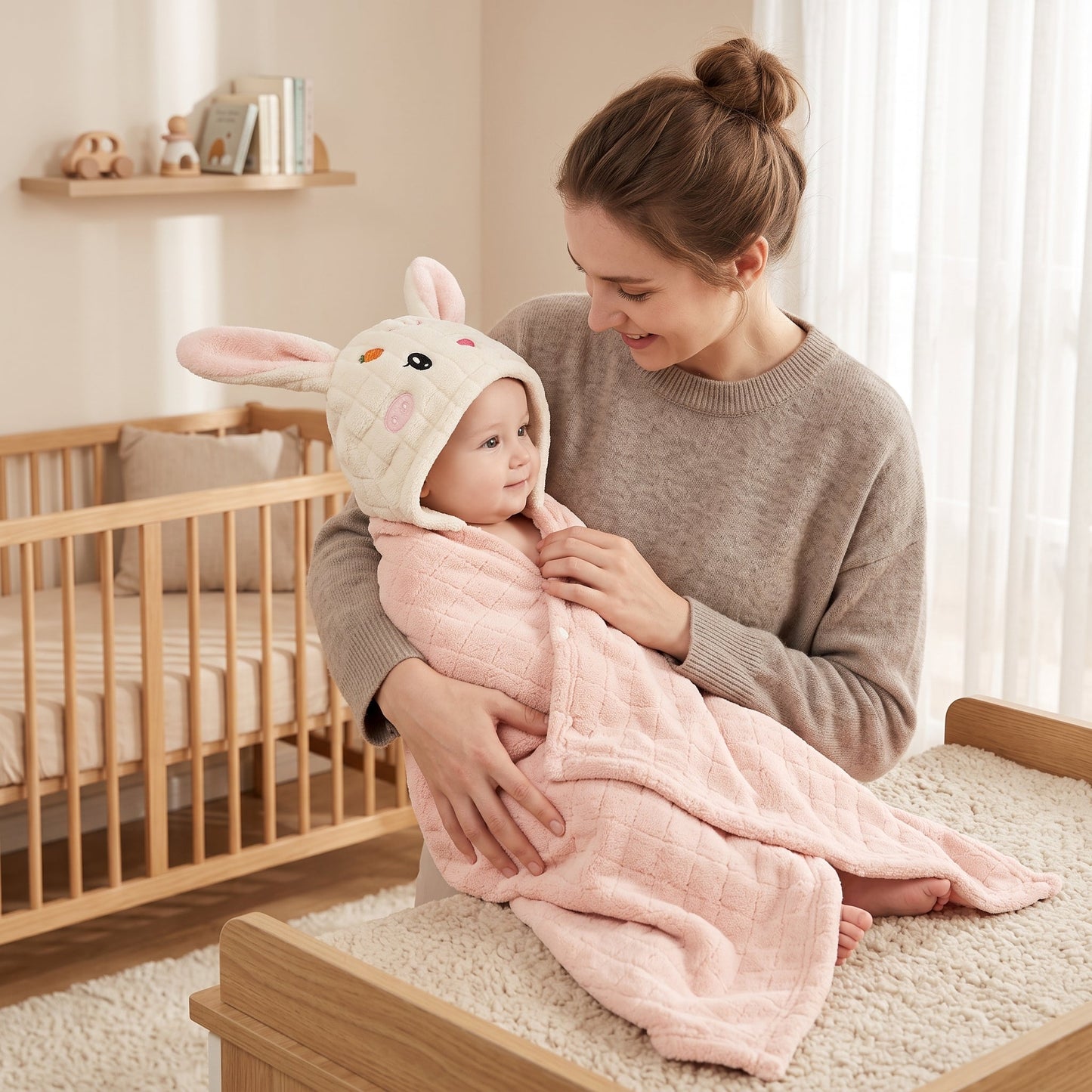 Baby Hooded Bath Towel Wrap – Soft Cotton Cover-Up
