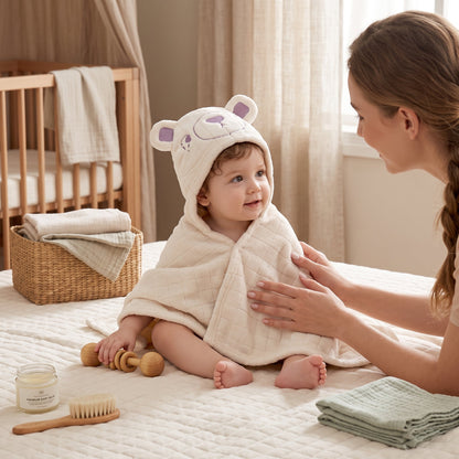 Baby Hooded Bath Towel Wrap – Soft Cotton Cover-Up