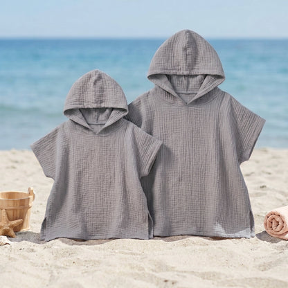 Kids Hooded Beach Poncho Towel – UV Protection Coverup