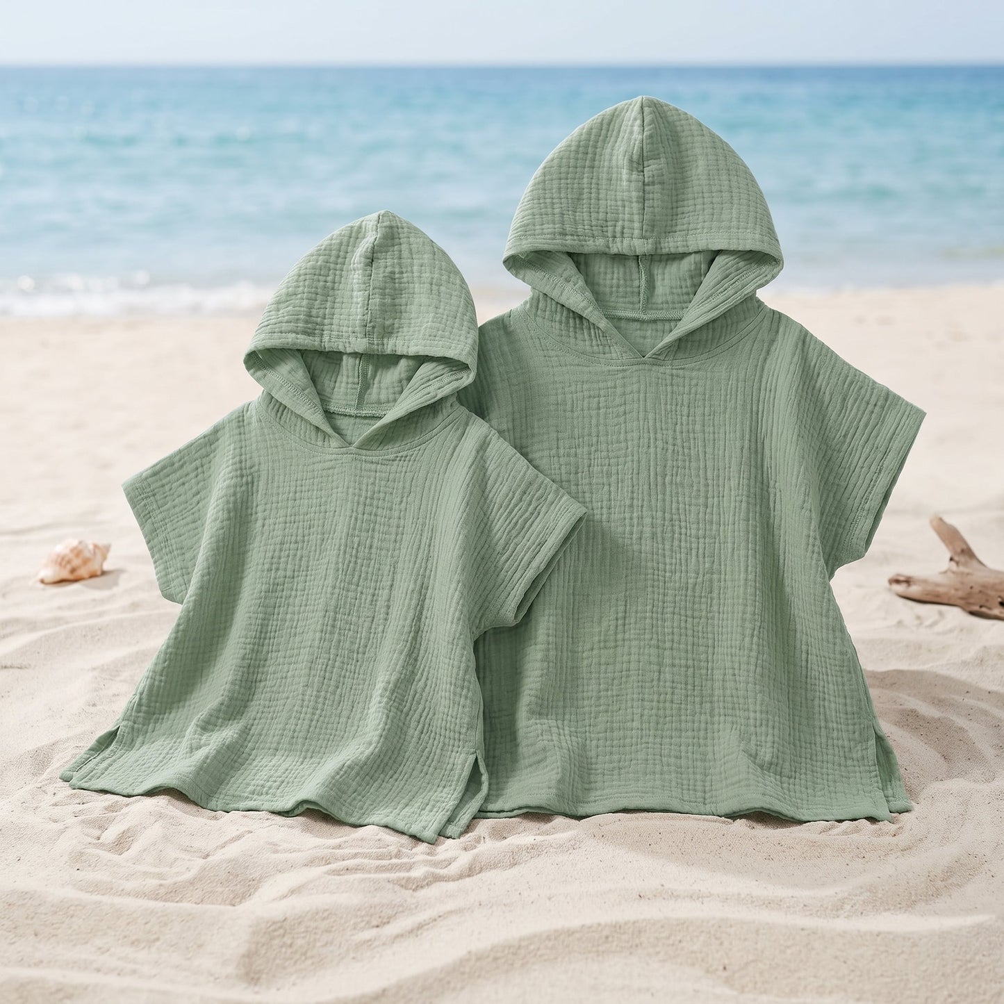 Kids Hooded Beach Poncho Towel – UV Protection Coverup