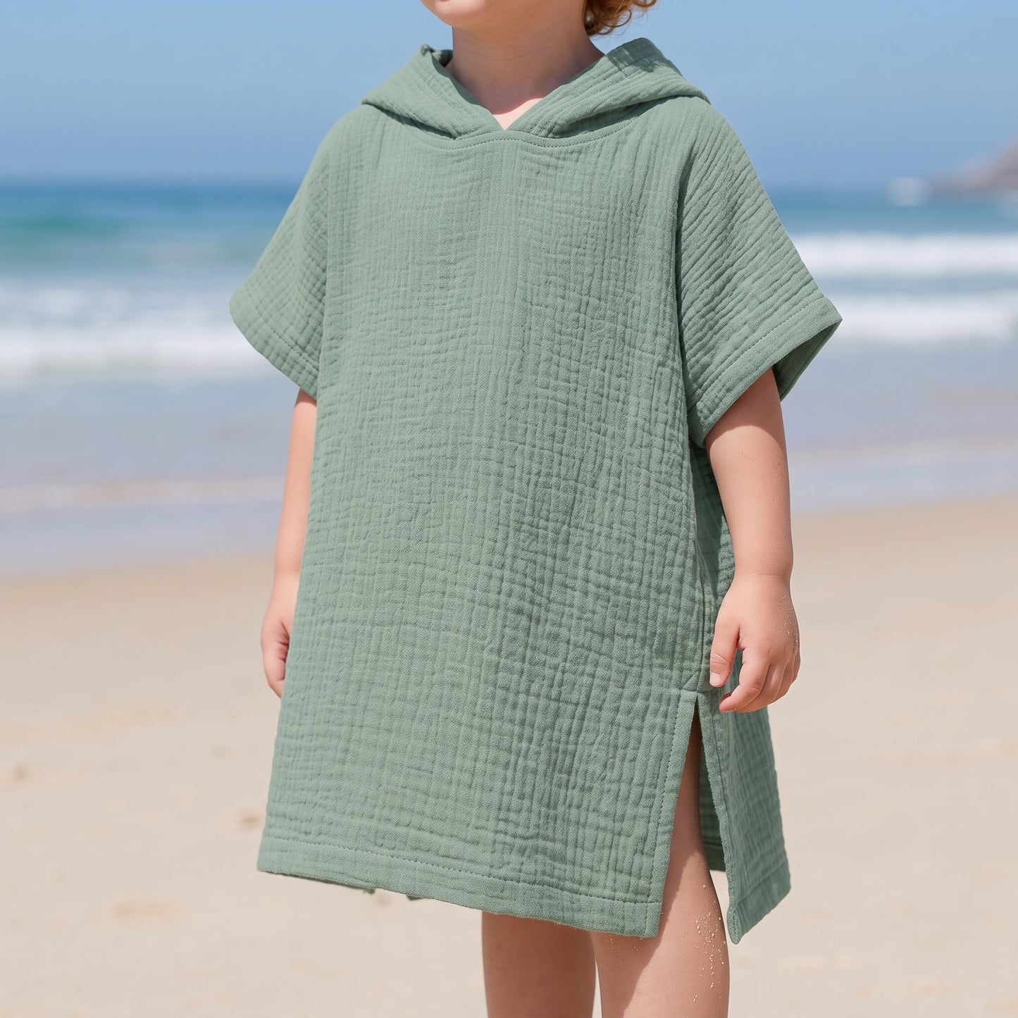 Kids Hooded Beach Poncho Towel – UV Protection Coverup