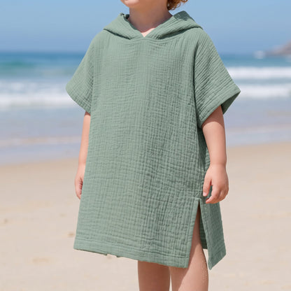 Kids Hooded Beach Poncho Towel – UV Protection Coverup