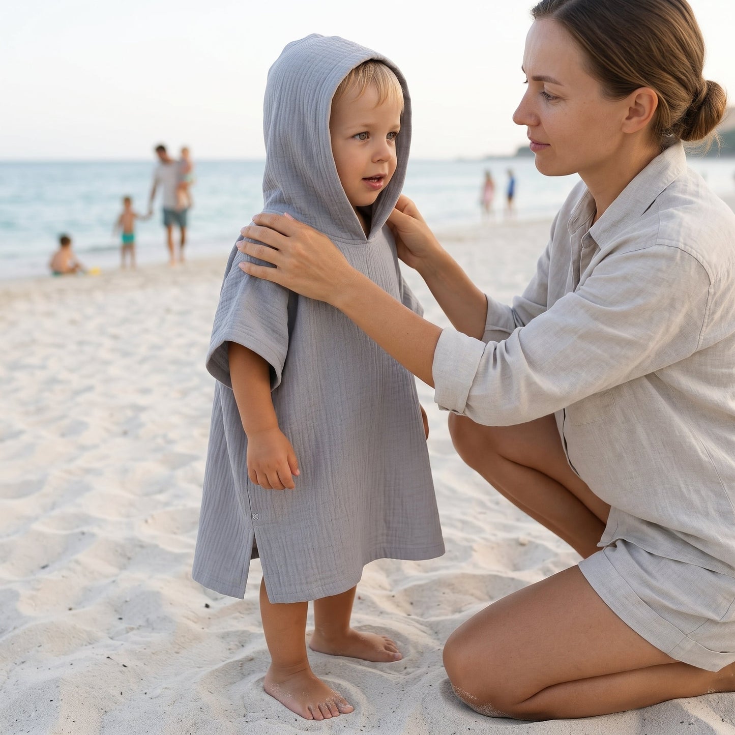 Kids Hooded Beach Poncho Towel – UV Protection Coverup