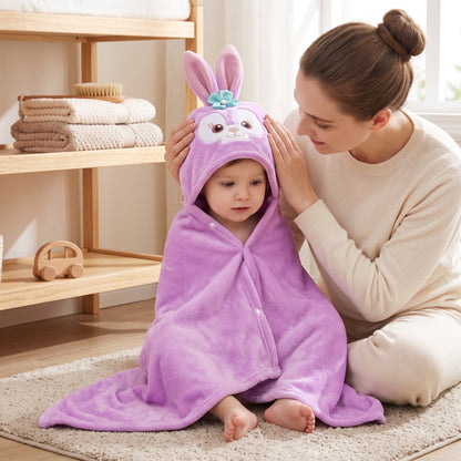 Baby Hooded Bath Towel – Plush Fleece Cotton Towel