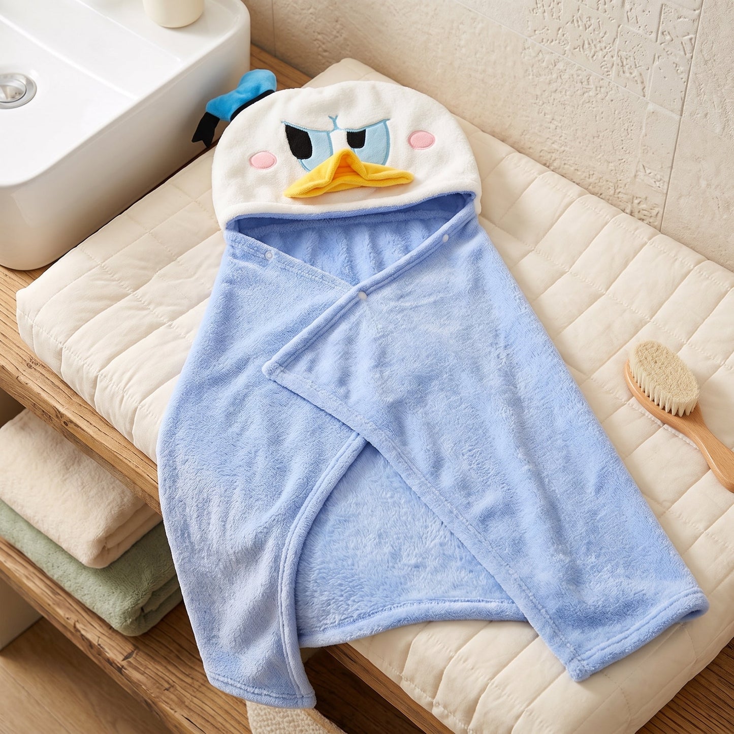 Baby Hooded Bath Towel – Plush Fleece Cotton Towel